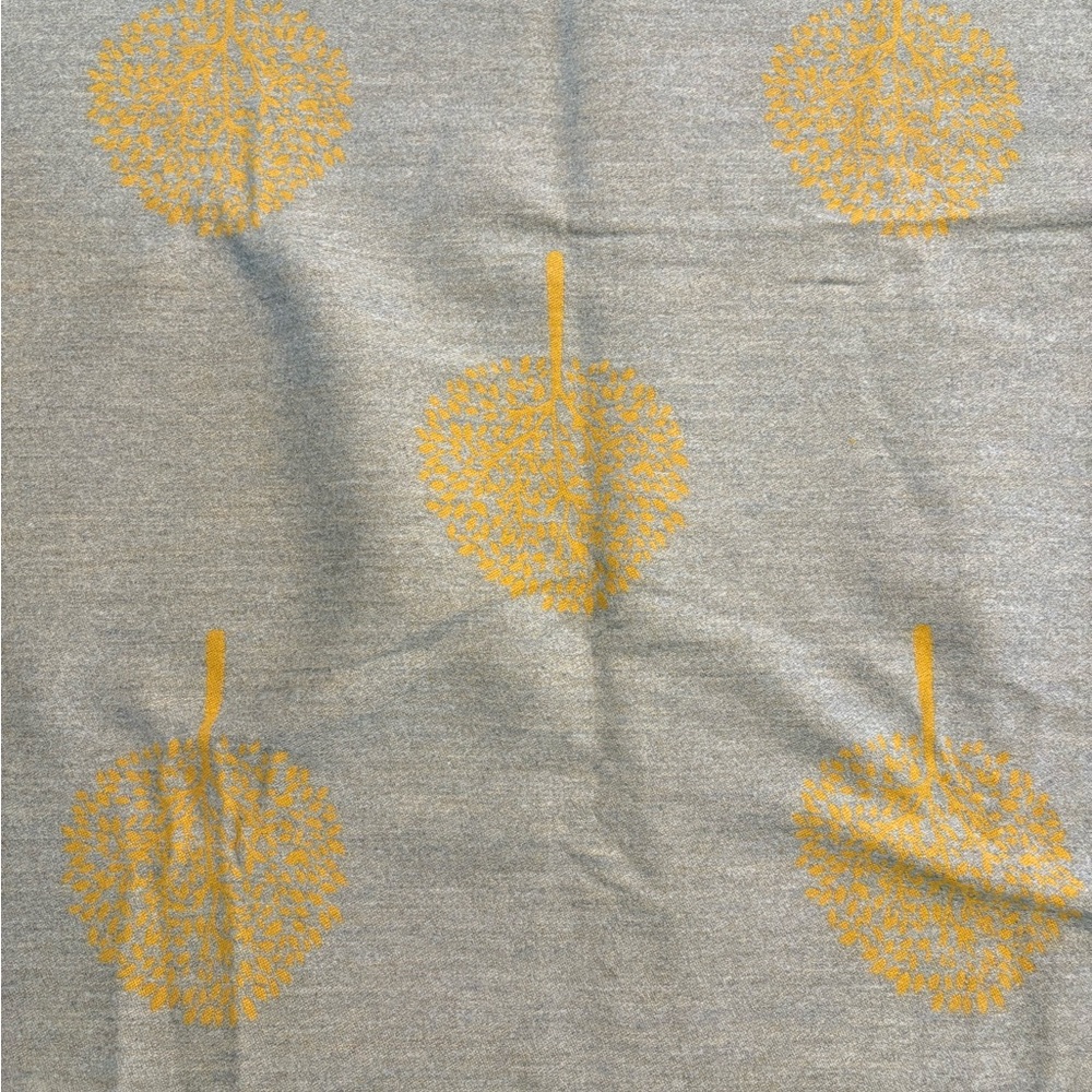 Yellow And Gray Reversible Tree Pattern Scarf - image 4